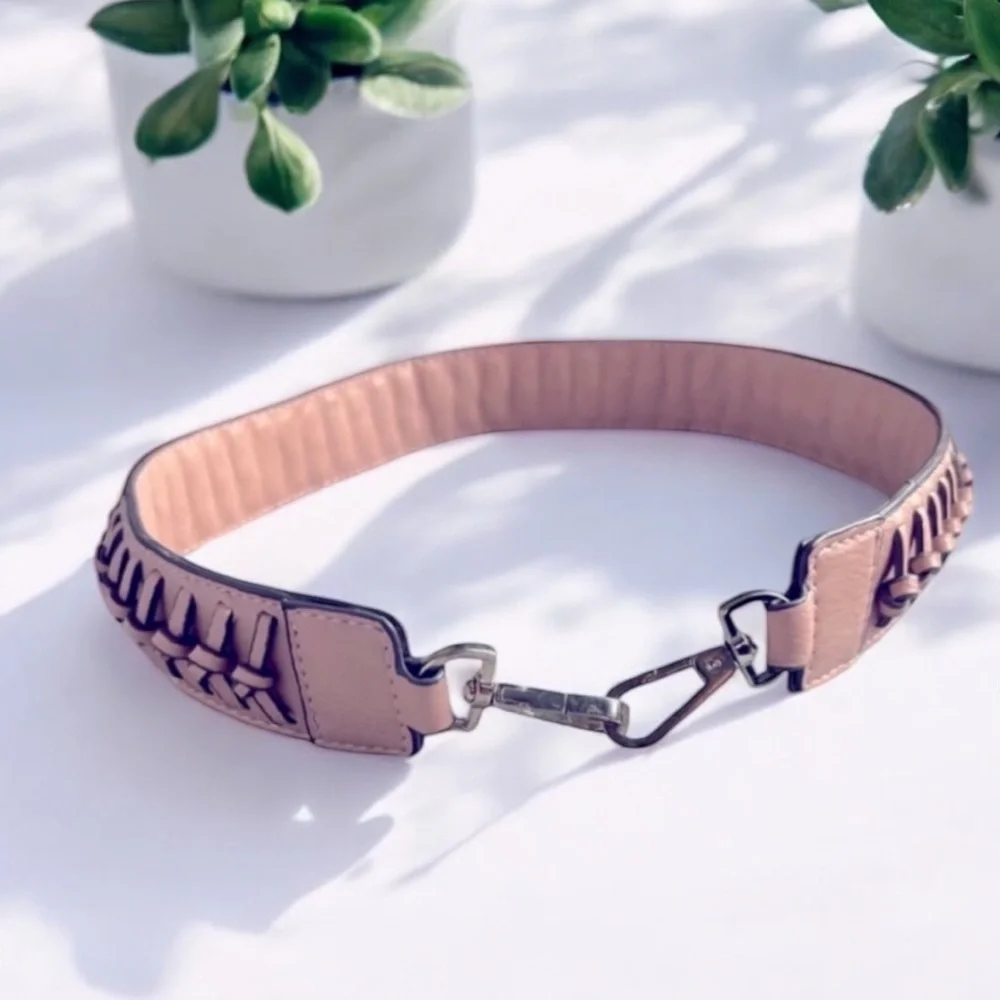 ENZO ANGIOLINI BELT Blush Pink Braided Clip Size Small / Medium FAST SHIP 440-24 - Picture 11 of 11